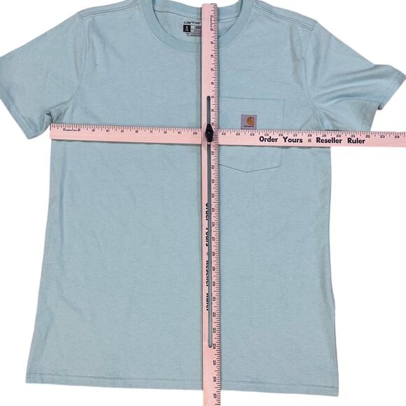 Carhartt K87-W Workwear Pocket Tee Mint Green Women’s Small Loose Fit - Picture 4 of 6